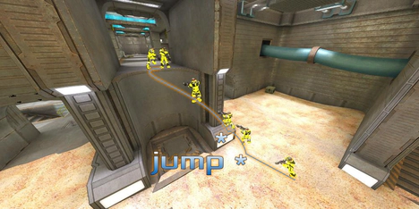 Ramp Jump from outside to plateau below Mega Health on Glowplant